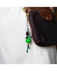 Porte Clés / Bijou de sac Perle vert