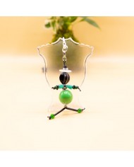 Porte Clés / Bijou de sac Perle vert