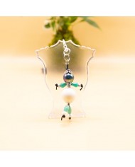 Porte Clés / Bijou de sac blanc et vert