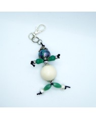 Porte Clés / Bijou de sac blanc et vert