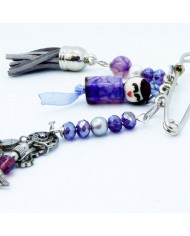 Broche poupee violet et gris