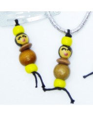 lot 2 barrettes et 1 chouchou poupee marron jaune