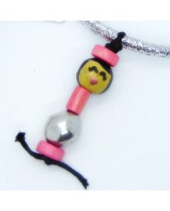 lot 1 barrette et 1 chouchou poupee argent rose