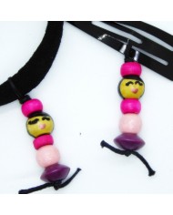 lot 1 barrette et 1 chouchou poupee fushia violet