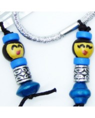 lot 2 barrettes et 1 chouchou poupee bleu argent