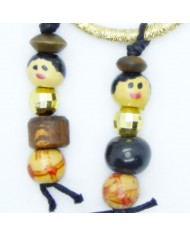 lot 2 barrettes et 1 chouchou poupee marron doré