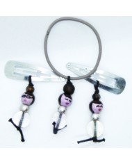 lot 2 barrettes et 1 chouchou poupee transparente