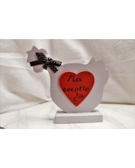 Décoration cocotte en bois