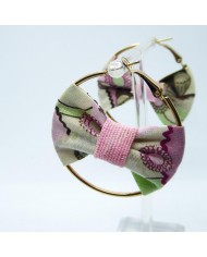 Boucle d'oreilles noeud rose fleur 4.5