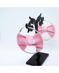 Boucle d'oreilles noeud  rose 4.5