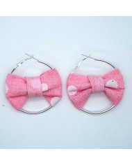 Boucle d'oreilles noeud  rose 4.5