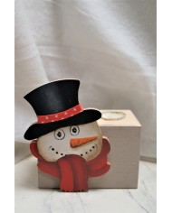 Bougeoir double bonhomme de neige