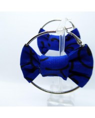 Boucle d'oreilles noeud bleu 5