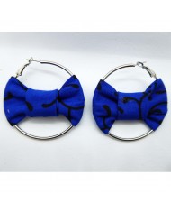 Boucle d'oreilles noeud bleu 5
