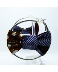 Boucle d'oreilles noeud bleu fleur 5