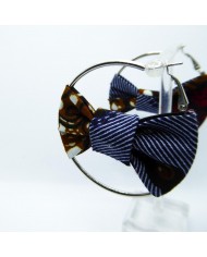 Boucle d'oreilles noeud bleu fleur 5