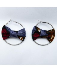Boucle d'oreilles noeud bleu fleur 5