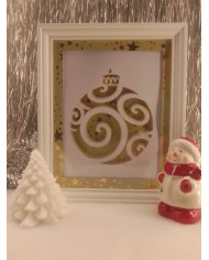 cadre lumineux boule de Noël Jaune