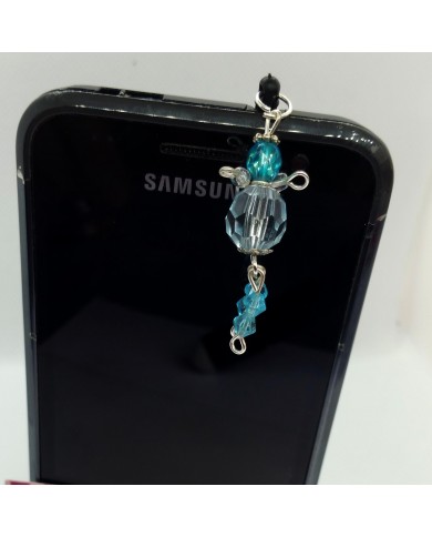 Bijou de portable poupee bleu transparent