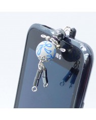 Bijou de portable poupee gris bleu