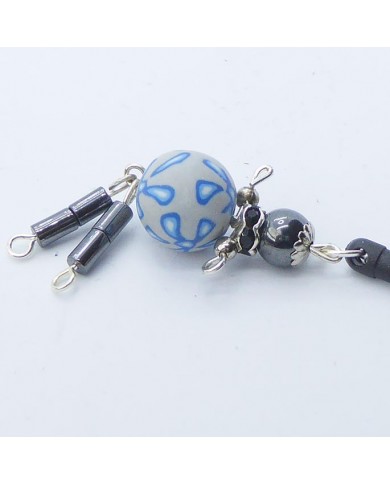 Bijou de portable poupee gris bleu