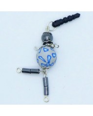 Bijou de portable poupee gris bleu