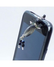 Bijou de portable poupee gris et noir