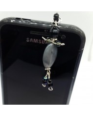 Bijou de portable poupee gris et noir