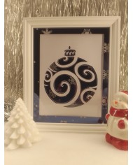 cadre lumineux boule de Noël Bleu