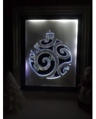 cadre lumineux boule de Noël Bleu