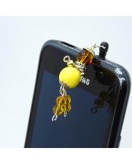 Bijou de portable poupee marron et jaune