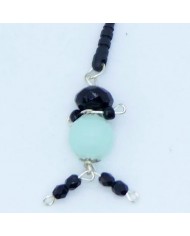 Bijou de portable poupee noir et bleu ciel