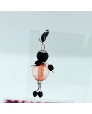 Bijou de portable poupee noir et rose