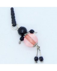 Bijou de portable poupee noir et rose
