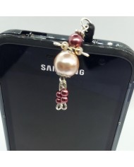 Bijou de portable poupee rose nacré