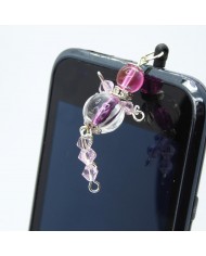 Bijou de portable poupee rose transparent