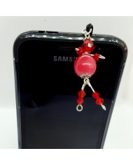 Bijoux de portable poupee rouge