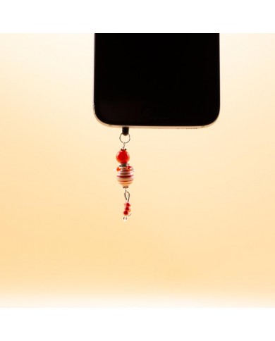 Bijou de portable poupee rouge rayé