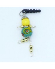 Bijou de portable poupee verte et jaune