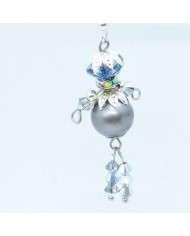 Boucle d'oreilles poupee perle grise