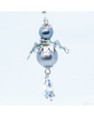 Boucle d'oreilles poupee perle grise nacré