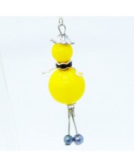 Boucle d'oreilles poupee perle jaune