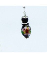 Boucle d'oreilles poupee perle noir