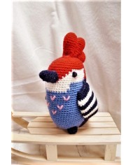 Doudou en laine - Martin pêcheur 