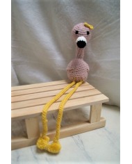 Doudou en laine - Flamant rose