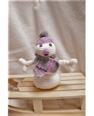 Décoration en laine - Bonhomme de neige