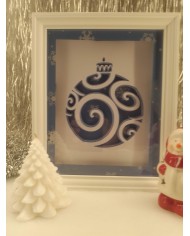 Cadre lumineux boule de Noël Bleu Ciel