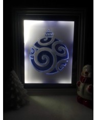 Cadre lumineux boule de Noël Bleu Ciel