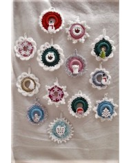 Décorations de sapin - Mini couronnes de noël en laine