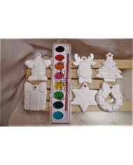 Série 6 plâtres à peindre (+peinture)